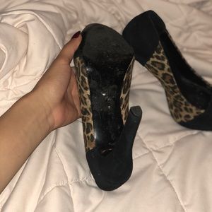 BCBG Cheetah primo heels.